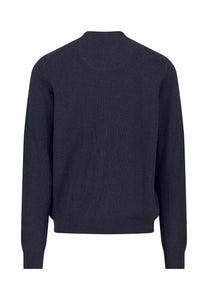 Navy Zip Through Cardigan
