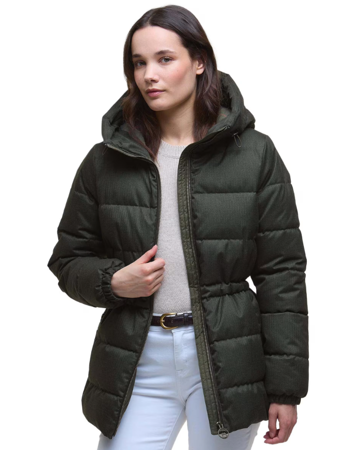 Olive Begonia Puffer Coat