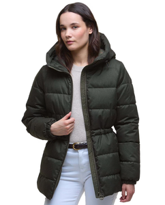 Olive Begonia Puffer Coat