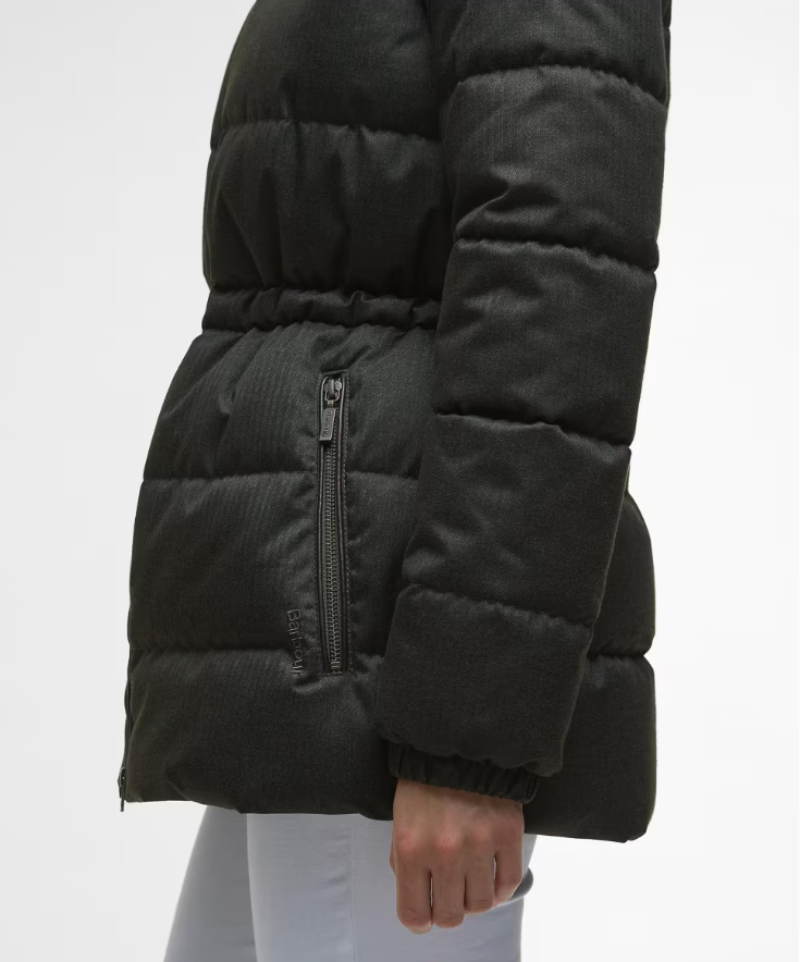 Olive Begonia Puffer Coat