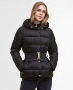 Load image into Gallery viewer, Black Short Track Line Puffer Jacket
