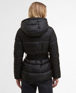Load image into Gallery viewer, Black Short Track Line Puffer Jacket
