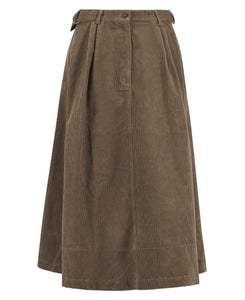 Camel Corduroy Midi Skirt
