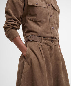 Camel Corduroy Midi Skirt