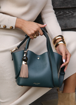 Load image into Gallery viewer, Teal Floella Tote Crossbody
