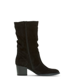 Load image into Gallery viewer, Black Ruched Mid Calf Boot
