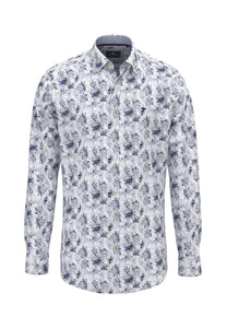 Blue Modern Print Shirt