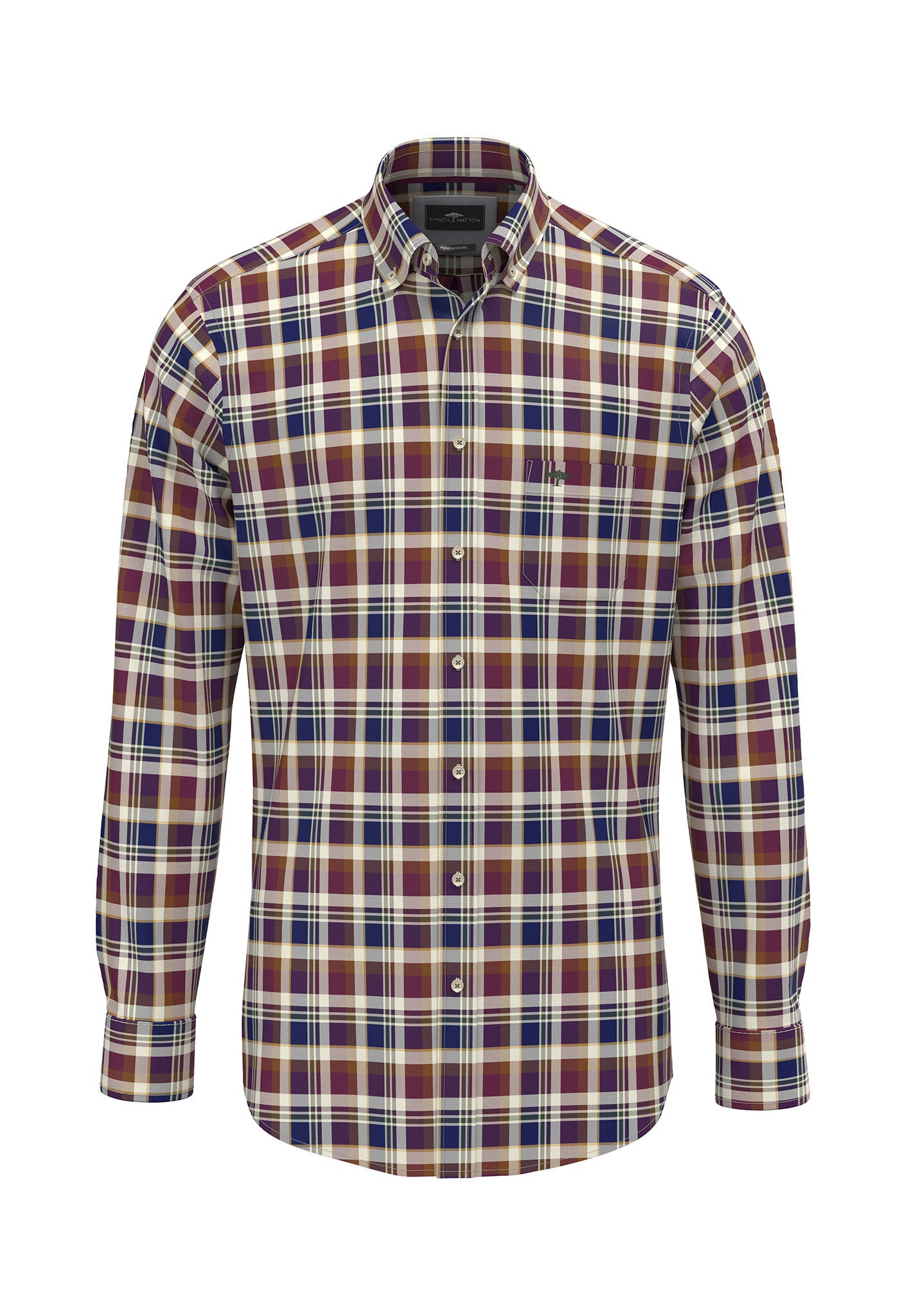 Merlot Check Oxford Shirt