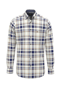 Blue Check Herringbone Shirt