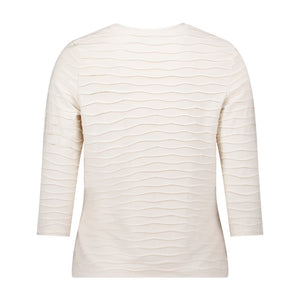 Cream Textured Weave Top