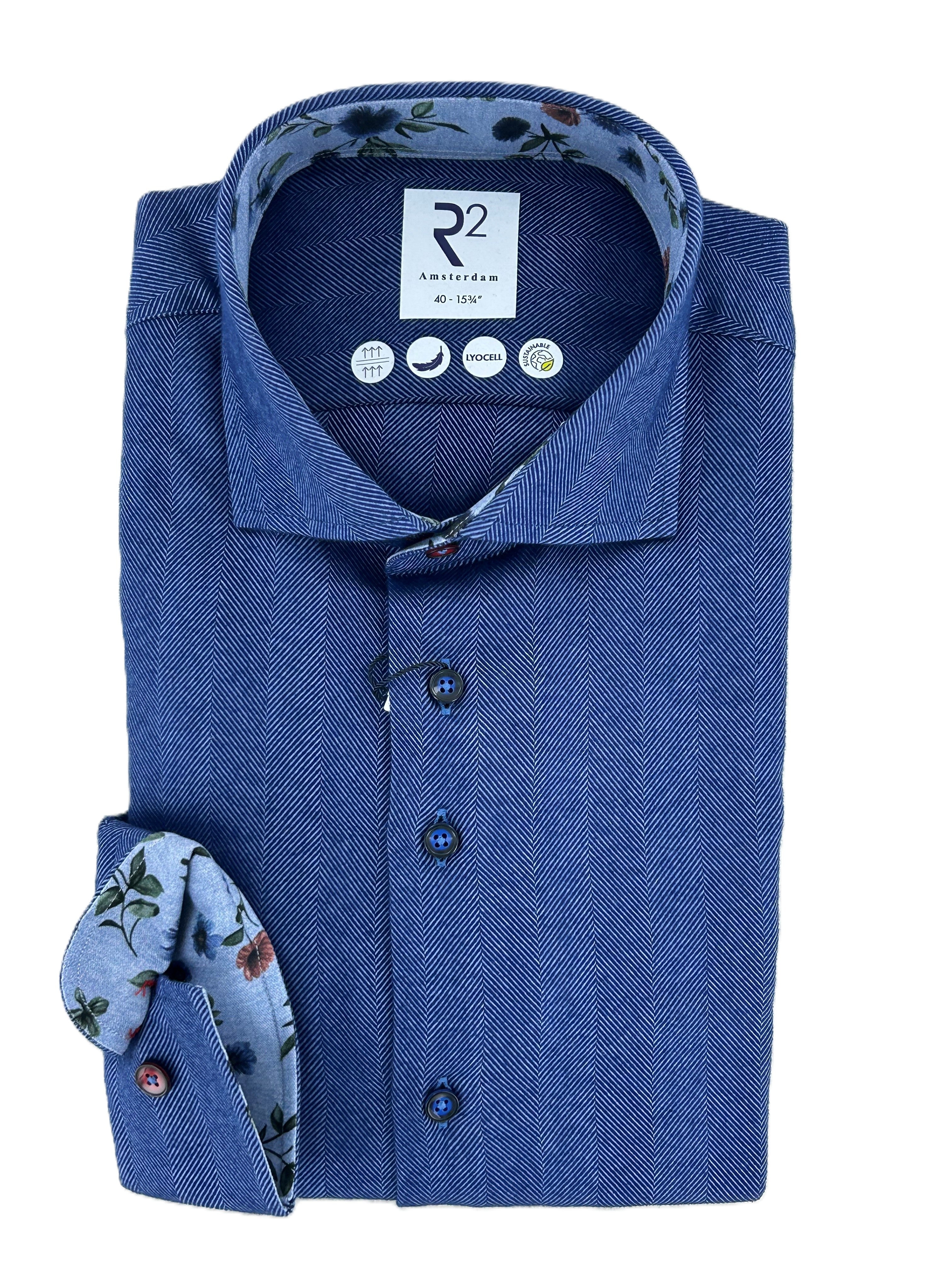 Blue Herringbone Shirt