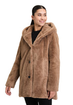Load image into Gallery viewer, Taupe Faux Fur Coat
