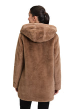 Load image into Gallery viewer, Taupe Faux Fur Coat
