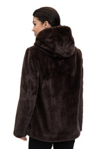Load image into Gallery viewer, Chocolate Faux Fur Coat
