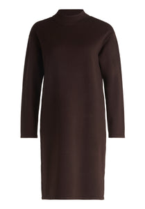 Chocolate Knitted Dress-BROWN
