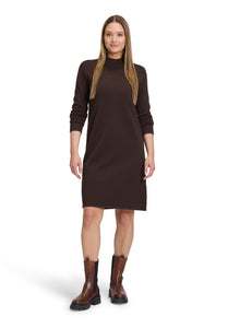 Chocolate Knitted Dress-BROWN