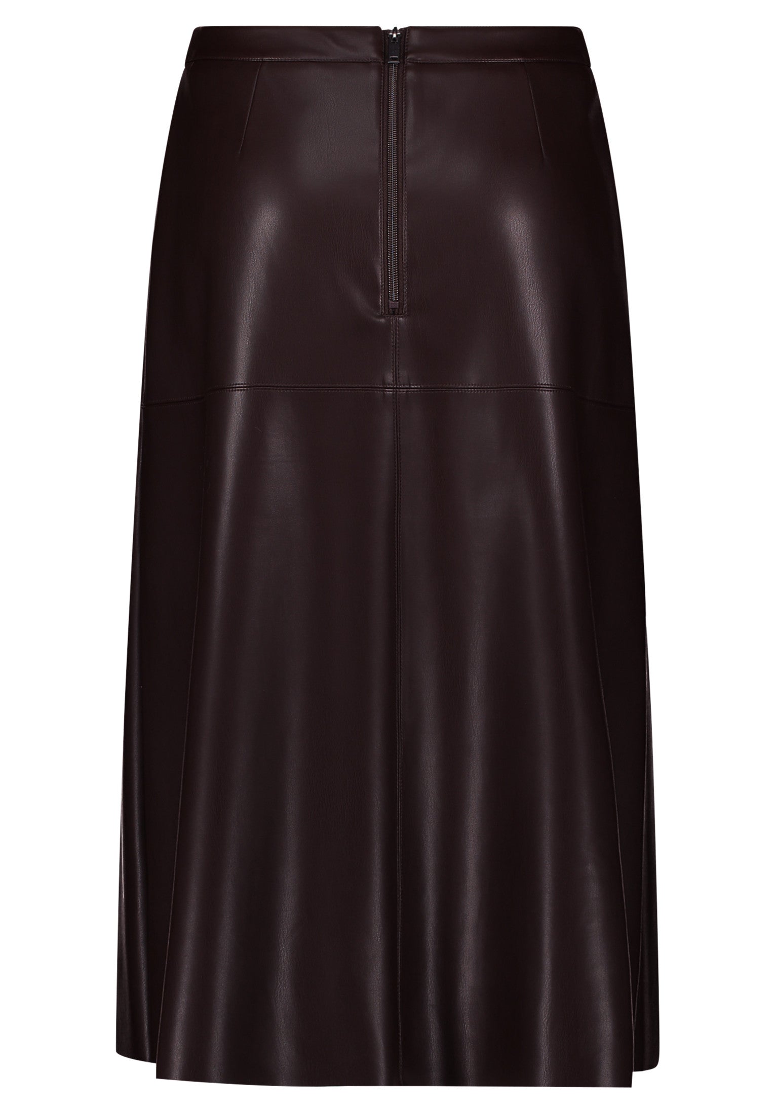 Chocolate Faux Leather Skirt -CHOCOLATE