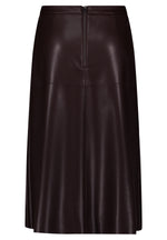 Load image into Gallery viewer, Chocolate Faux Leather Skirt -CHOCOLATE
