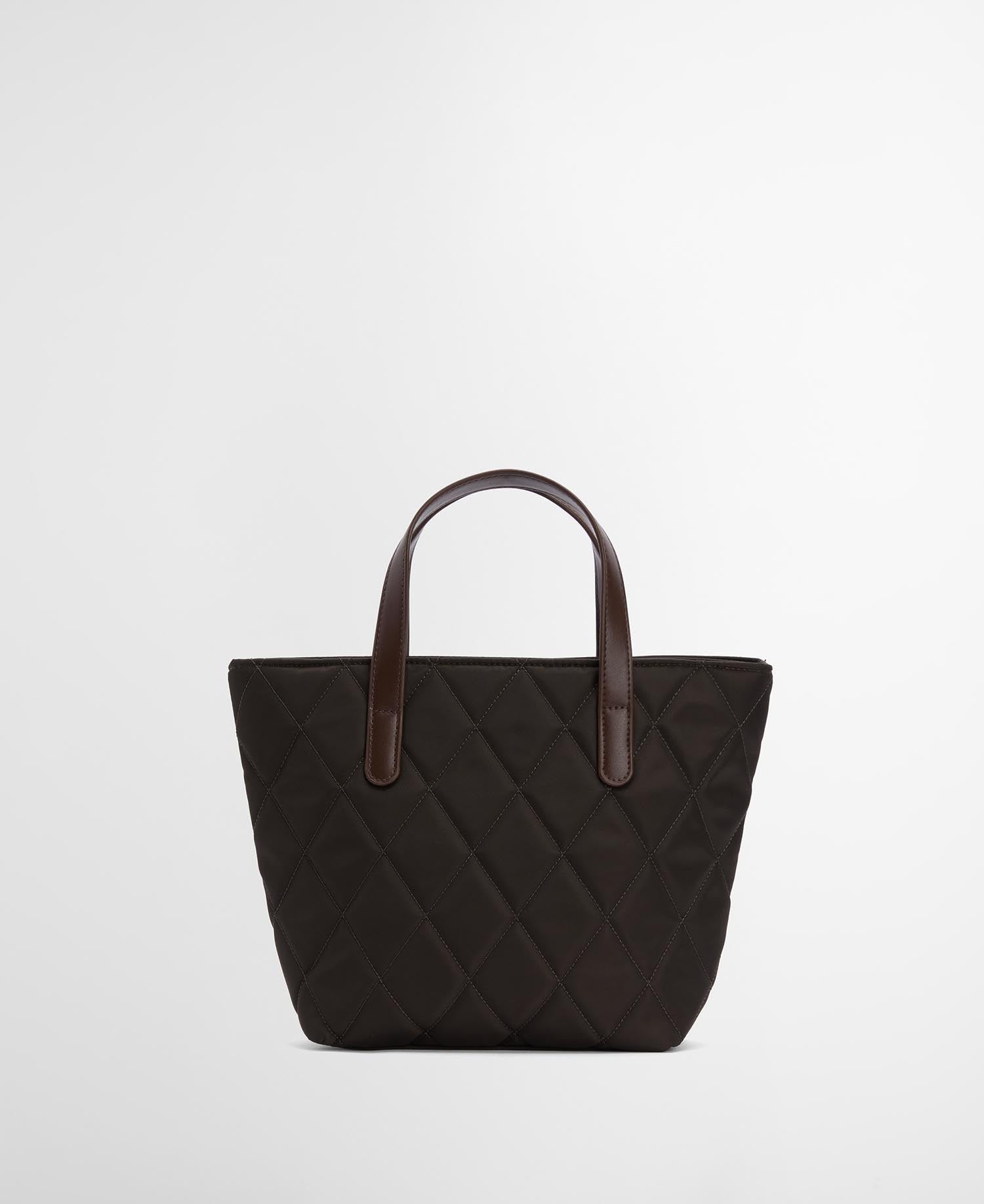 Olive Quilted Mini Tote Bag