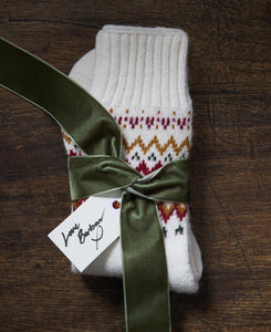Cloud Kingsford Fair Isle Socks -CLOUD