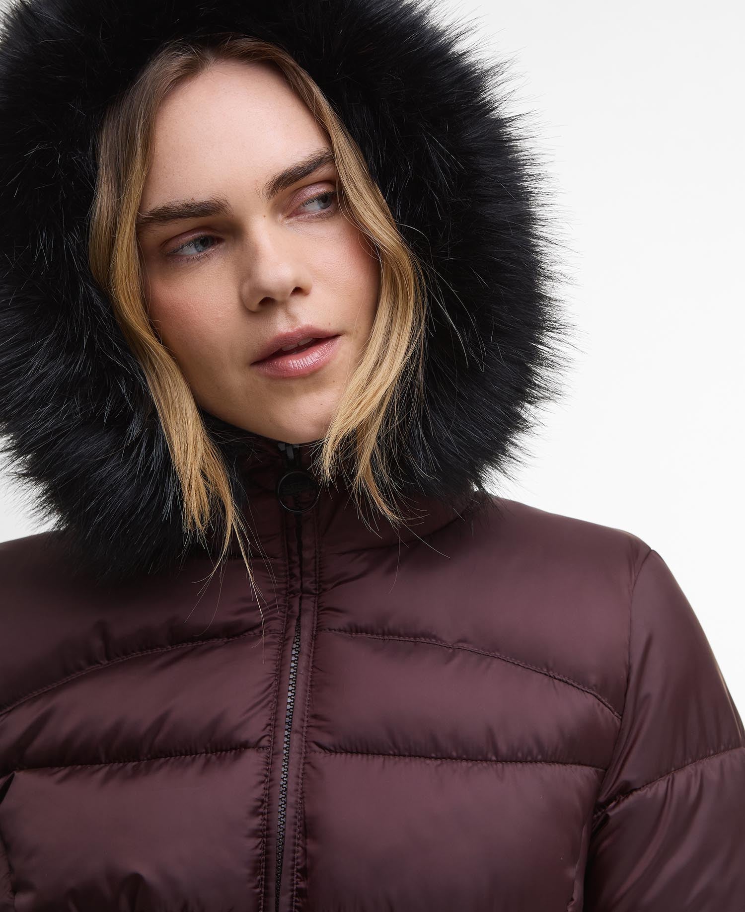 Burgundy Cher Puffer Coat