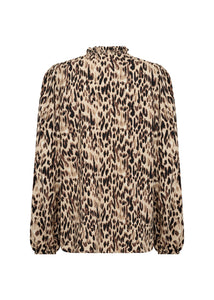Brown Animal Print Blouse