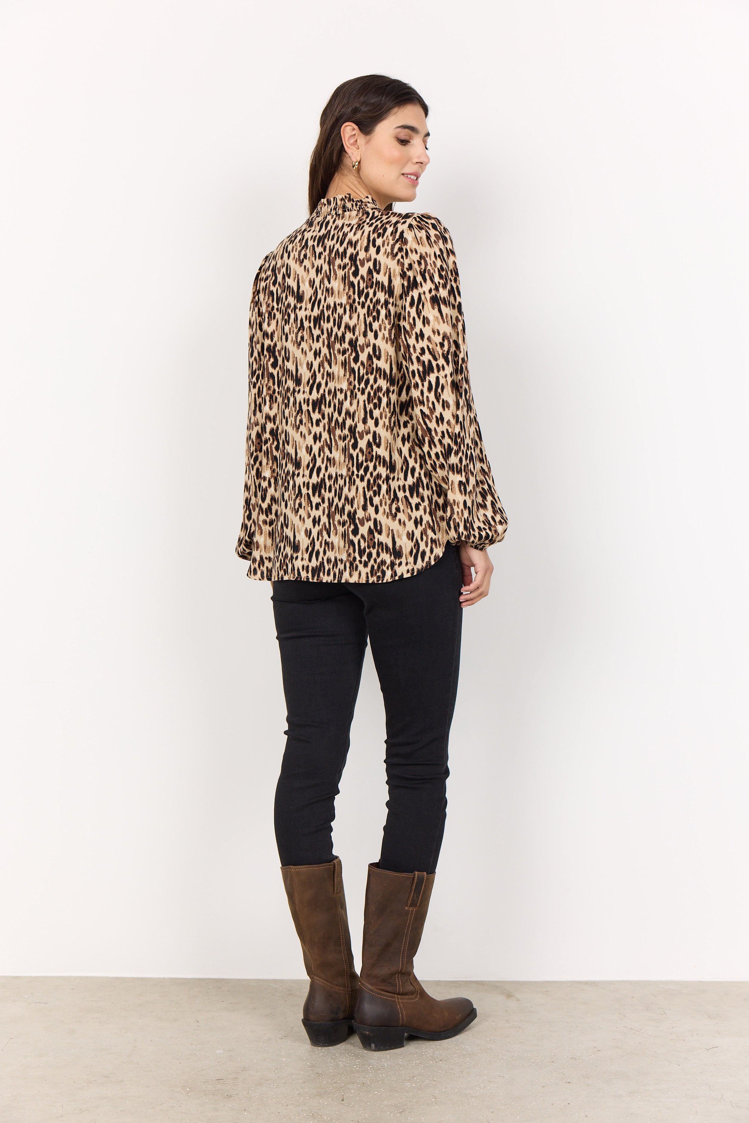 Brown Animal Print Blouse