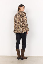 Load image into Gallery viewer, Brown Animal Print Blouse
