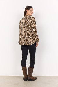 Brown Animal Print Blouse