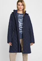 Load image into Gallery viewer, Navy Quilted Coat
