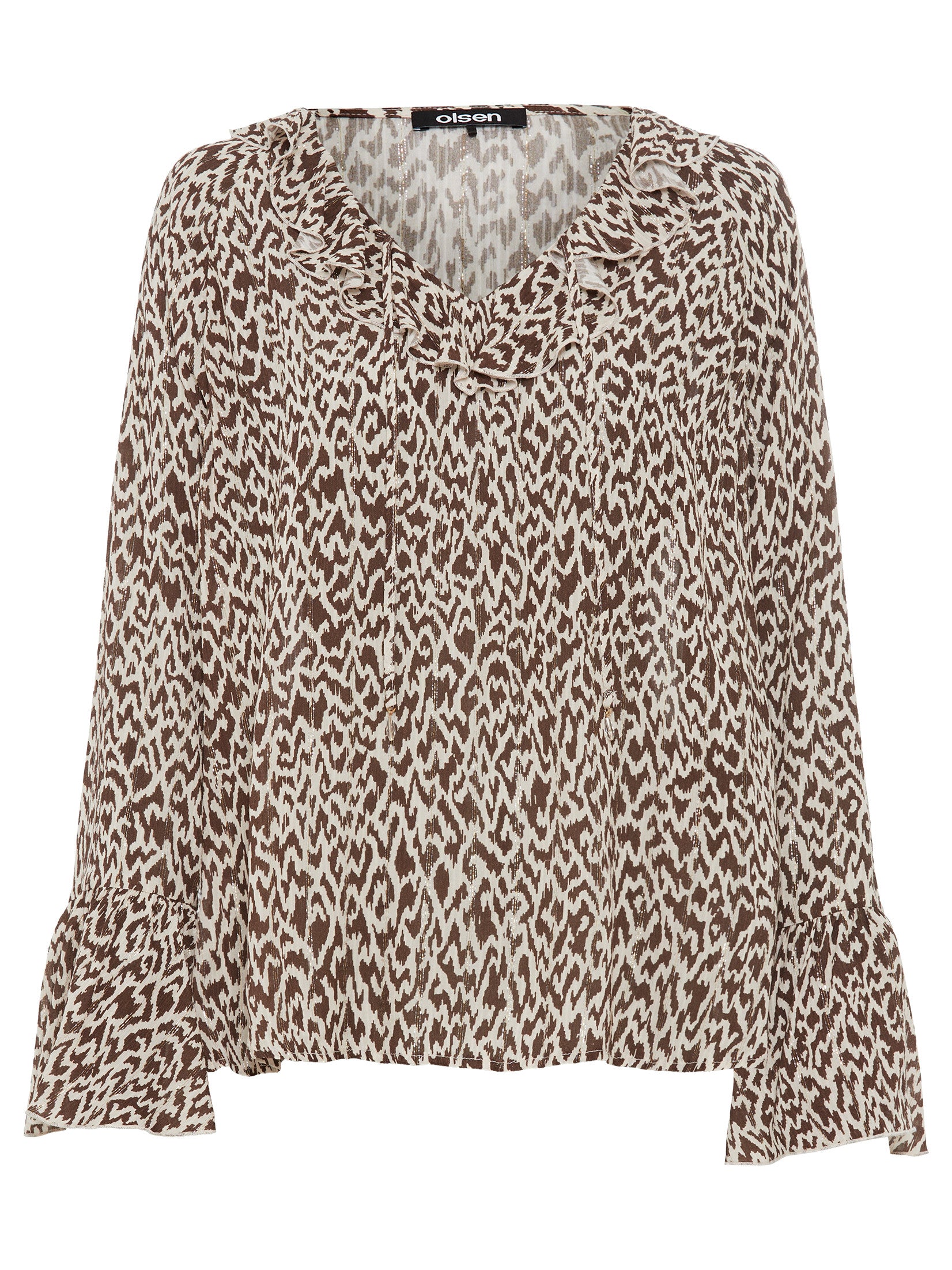 Brown Ruffle Blouse