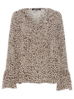Load image into Gallery viewer, Brown Ruffle Blouse
