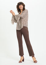 Load image into Gallery viewer, Brown Ruffle Blouse
