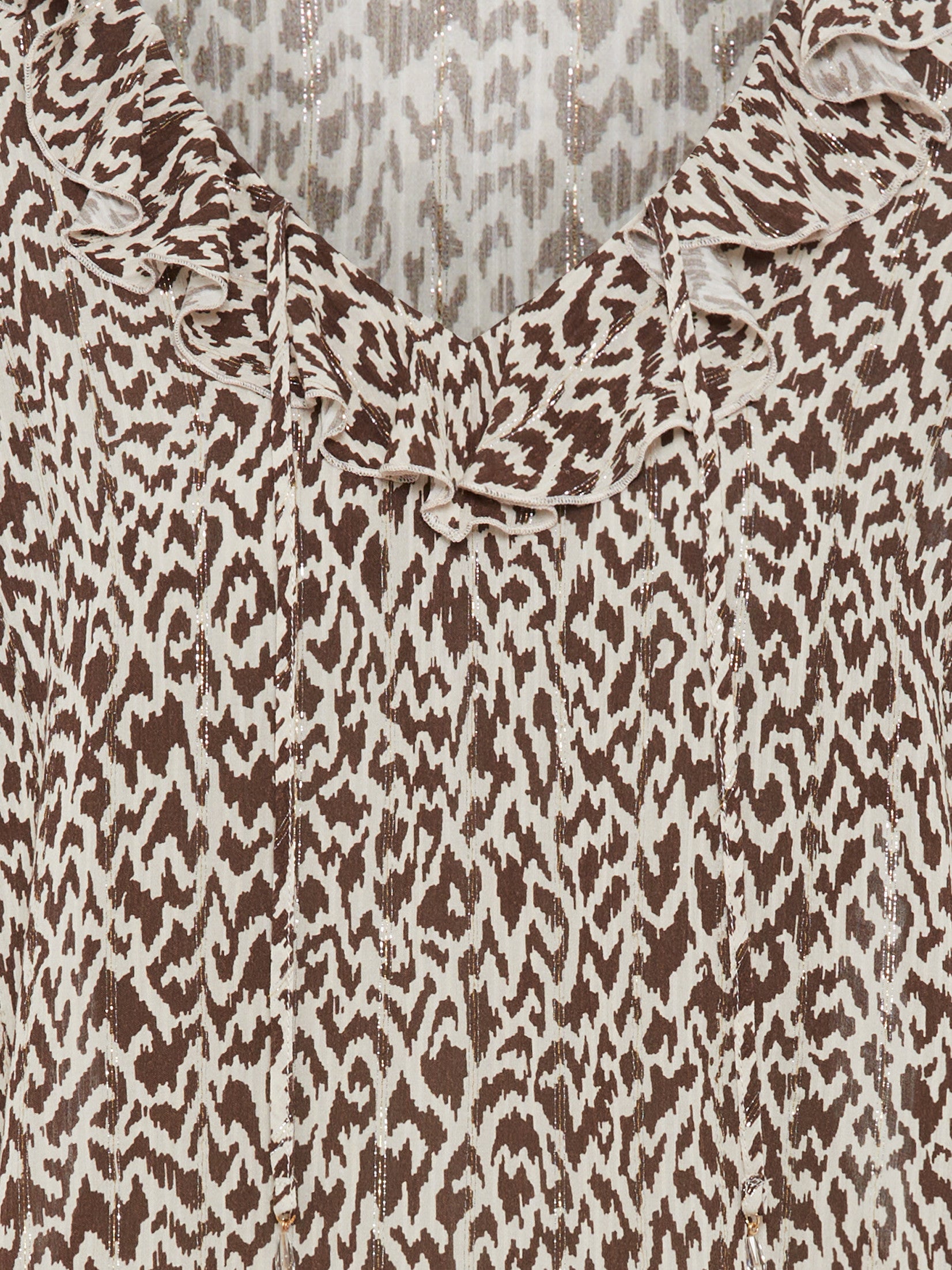 Brown Ruffle Blouse