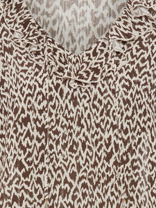 Brown Ruffle Blouse