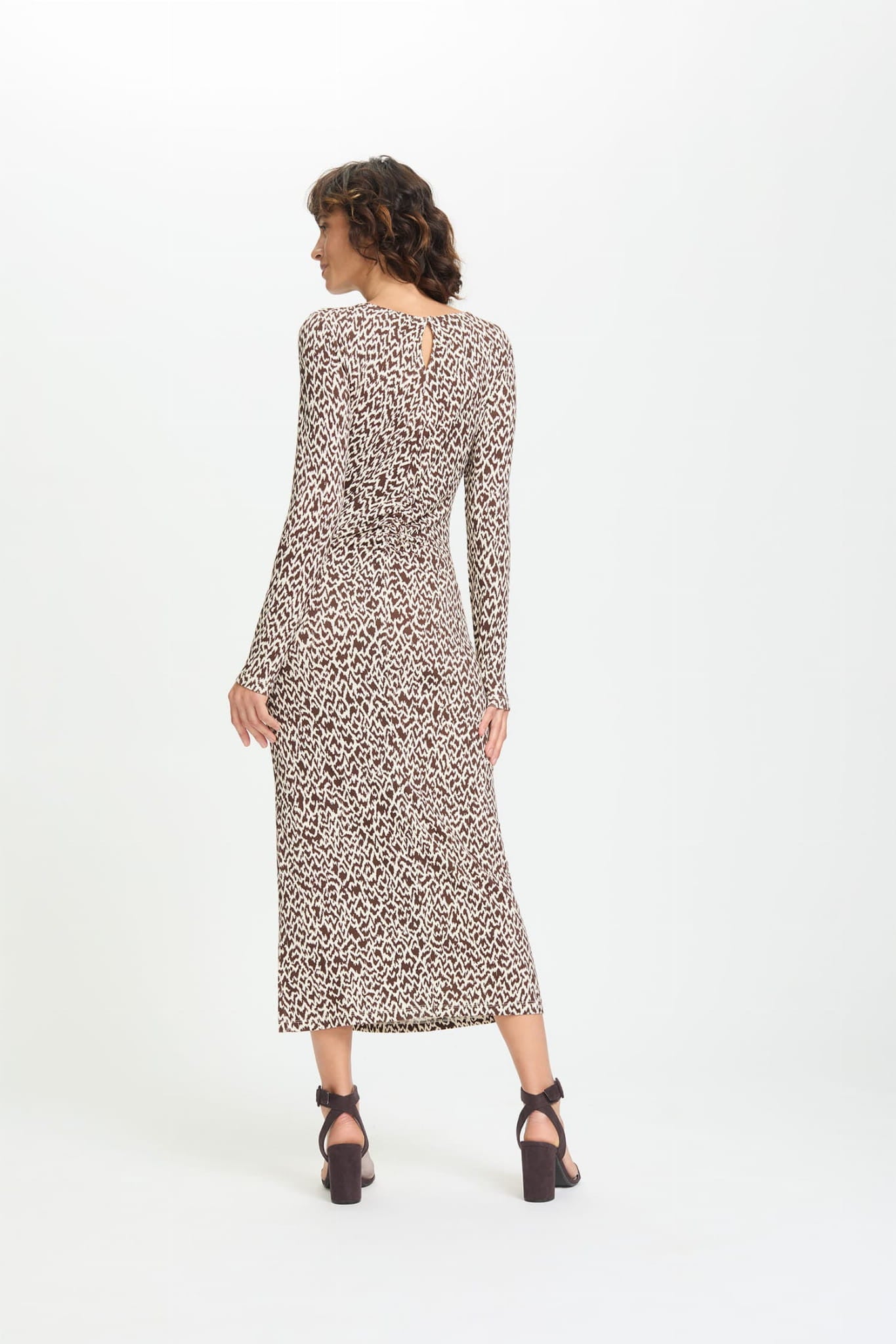 Chocolate Printed Midi Dress