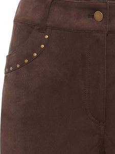 Chocolate Suedette Trousers