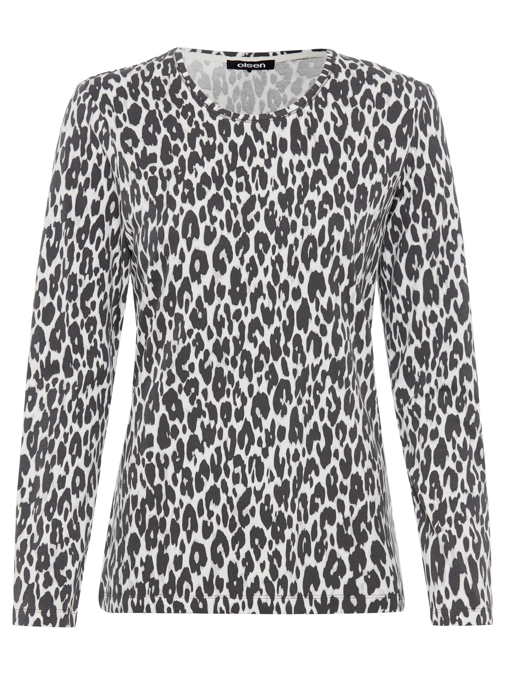 Grey Animal Print Top