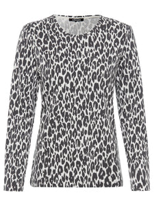 Grey Animal Print Top