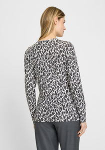 Grey Animal Print Top