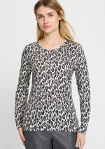 Load image into Gallery viewer, Grey Animal Print Top
