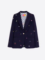 Load image into Gallery viewer, Navy Embroidered Blazer
