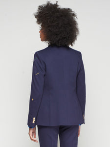 Navy Embroidered Blazer