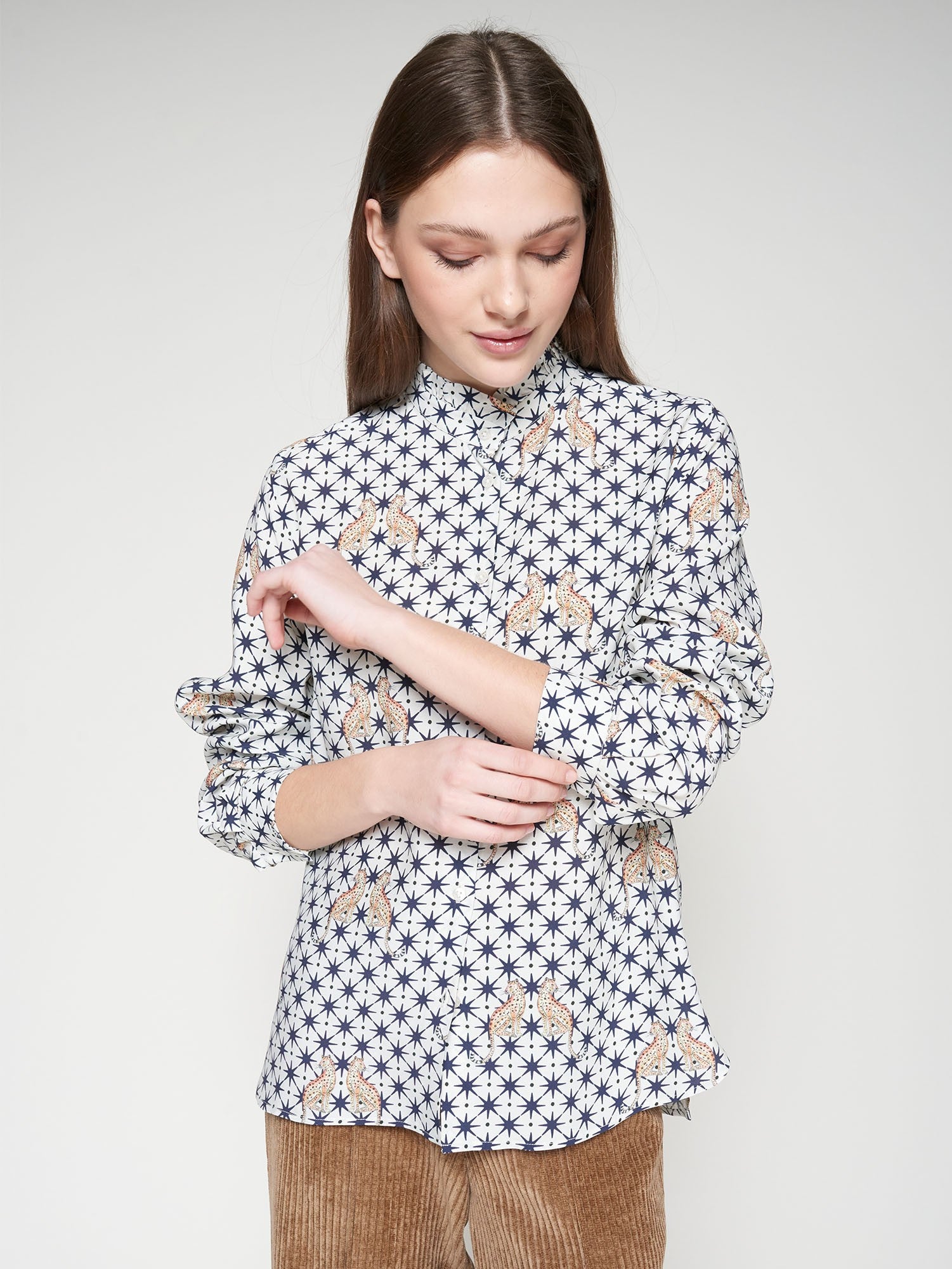 White Star & Leopard Print Shirt