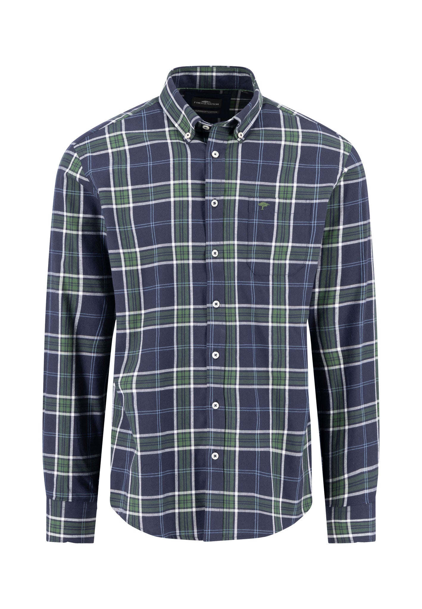 Navy Twill Check Shirt