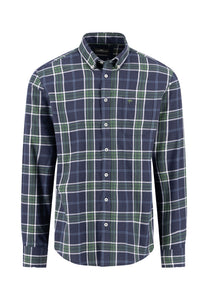 Navy Twill Check Shirt