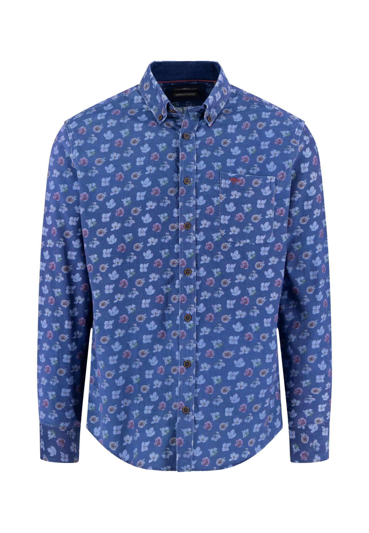 Navy Corduroy Print Shirt