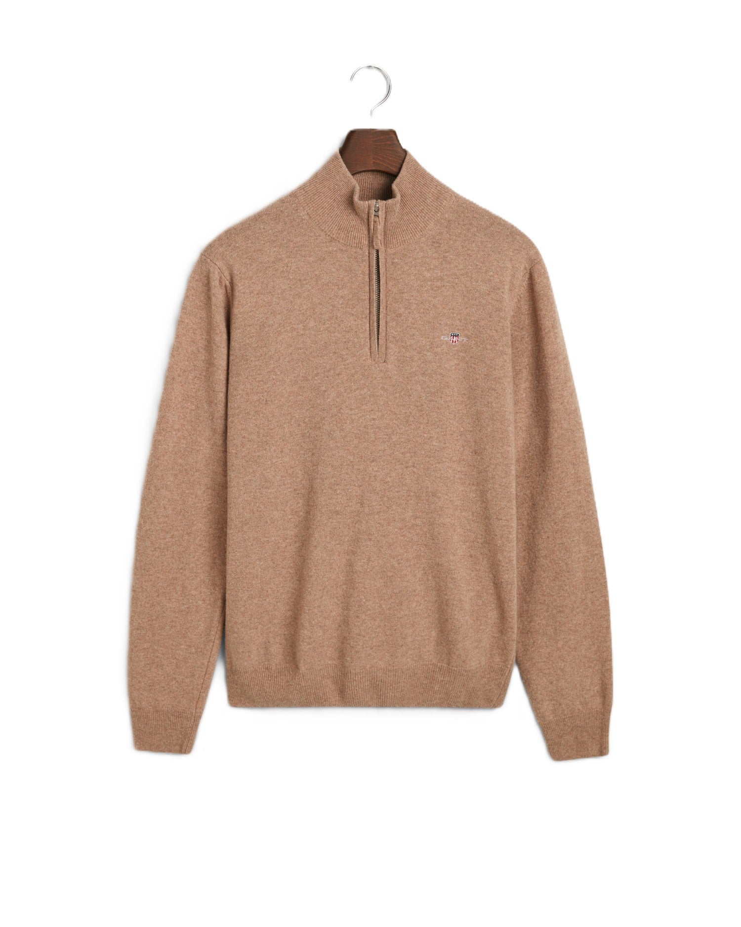 Sand Lambswool Half Zip Jumper