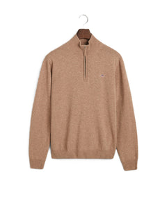 Sand Lambswool Half Zip Jumper