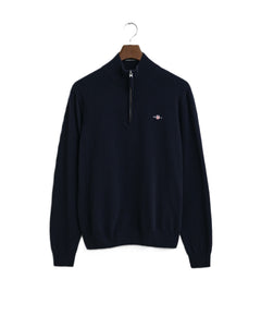 Marine Lambswool Half Zip Jumper
